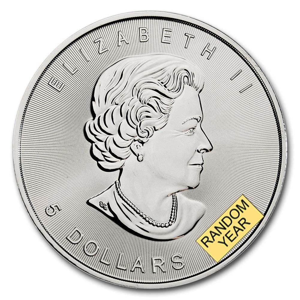 1988 - Present (Random Year) 1 oz Canadian Silver Maple Leaf Coin Brilliant Uncirculated with Certificate of Authenticity $5 Seller BU