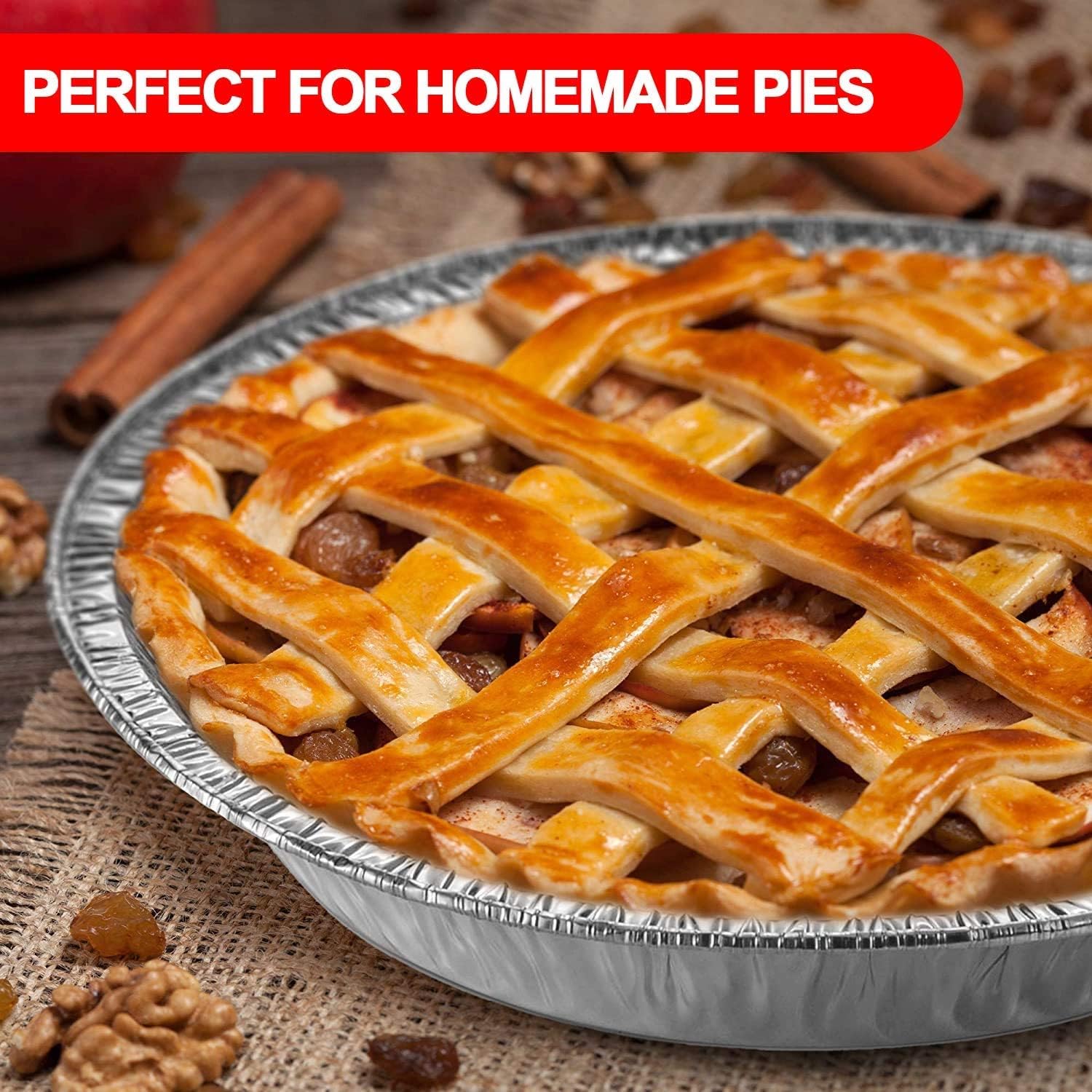 9'' Pie Pans/Disposable Plates/Aluminum Foil Quiche Pan/Tart Tins/Pie Tins/Aluminum Pie Pans/Freezer & Oven Safe(2000)