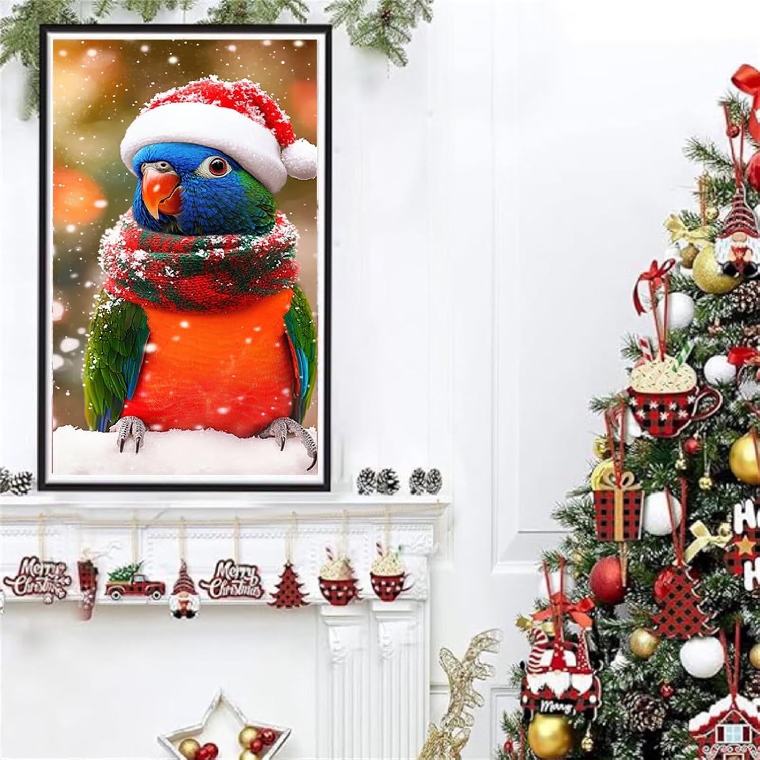 Diamond Art Kits for Adults Parrot Diamond Painting Kits, 5D DIY Square Snow Full Drill Dimond Art Paintings Crystal Rhinestones Crafts for Adults for Home Wall Decor, Large Size 36 x 72 Inch,Model666