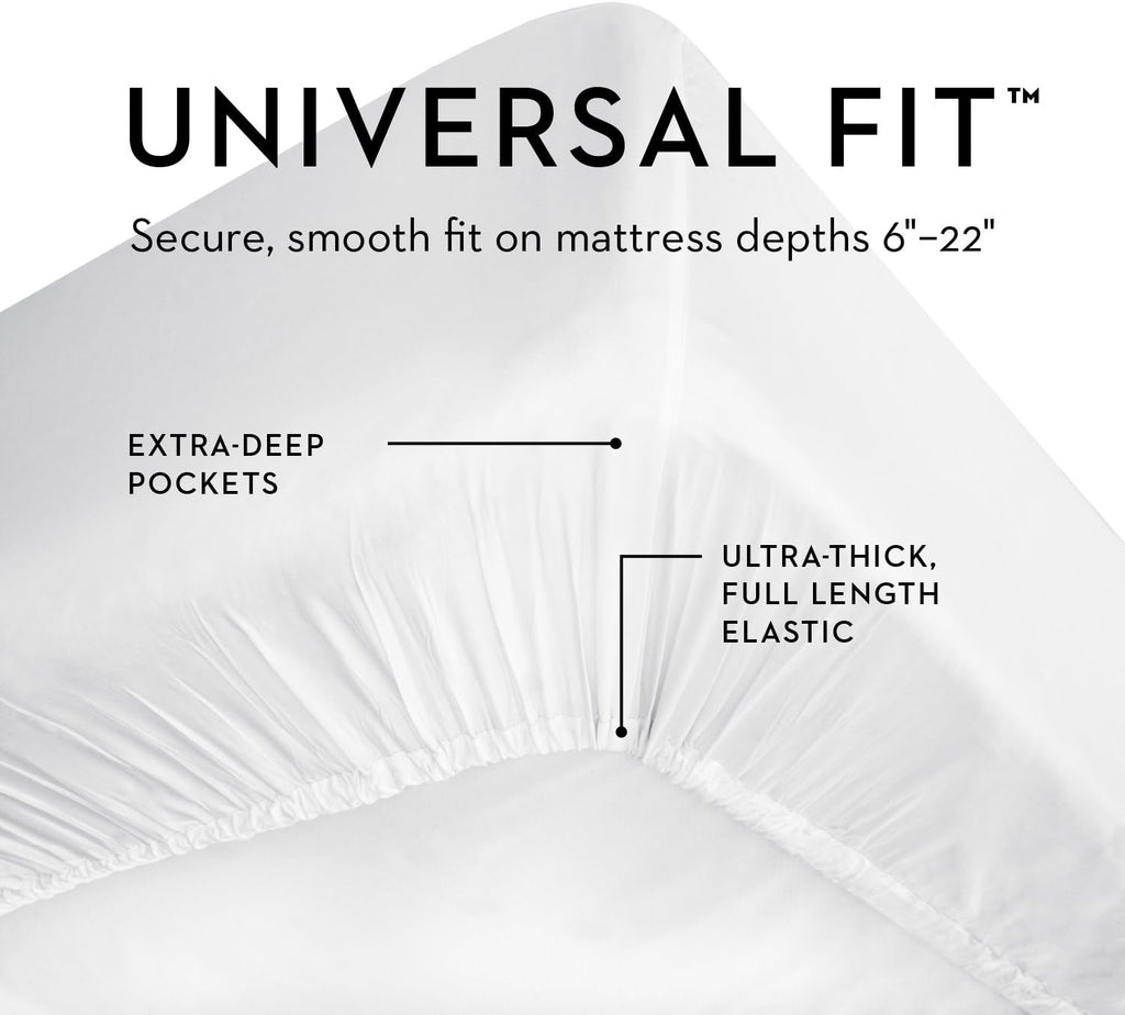 MALOUF 100% Rayon from Bamboo Sheet Set, Twin, White