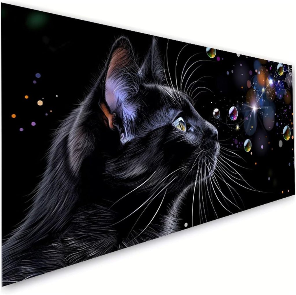 Diamond Art Kits for Adults, 40x88 Inch Large Diamond Painting Cat Dimond Painting Black Wall Art Mosaic Kits, DIY Crystal Arts & Crafts Canvas Paintings, Hobbies for Women, Home Decor, Gifts R2-308