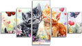 Butterfly Diamond Art 5 Piece Diamond Painting Cat 5D DIY Full Square Drill Dimond Art Paintings Rhinestones Crafts for Adults Gem Painting for Home Decor, Large Artwork for Wall 36 x 70 Inch,Model324