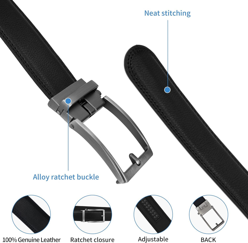 Genuine Leather belts for Men, Ratchet Belts, 100% Cow Leather, Dress Pants, Casual Ratchet Belt, Gifts