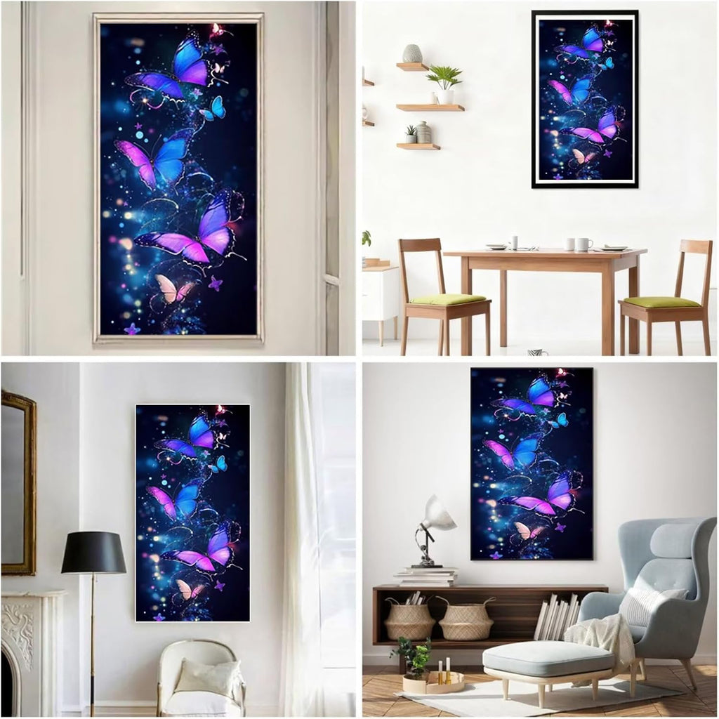Diamond Art Kits for Adults Butterfly Diamond Painting Kits, 5D DIY Square Dream Full Drill Dimond Art Paintings Crystal Crafts for Adults for Gift Home Wall Decor, Large Size 40 x 80 Inch, Model840