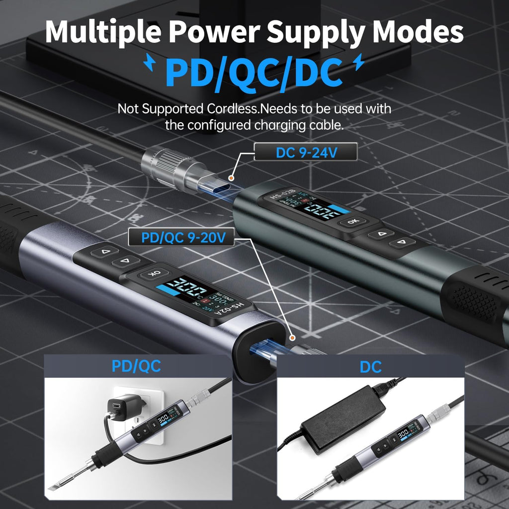 Bundle with HS02 100W Corded Soldering Iron Kit & Heat Set Insert Tool, F245 Soldering Tips