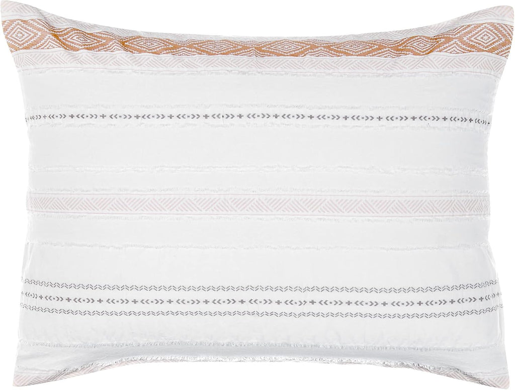 Levtex Home - Pickford Blush Comforter Set - Full/Queen Comforter + Two Standard Pillow Cases - Blush, Taupe, Grey, Cream - Jacquard - Comforter (90 x 94in.) and Pillow Case (26 x 20in.) - Cotton