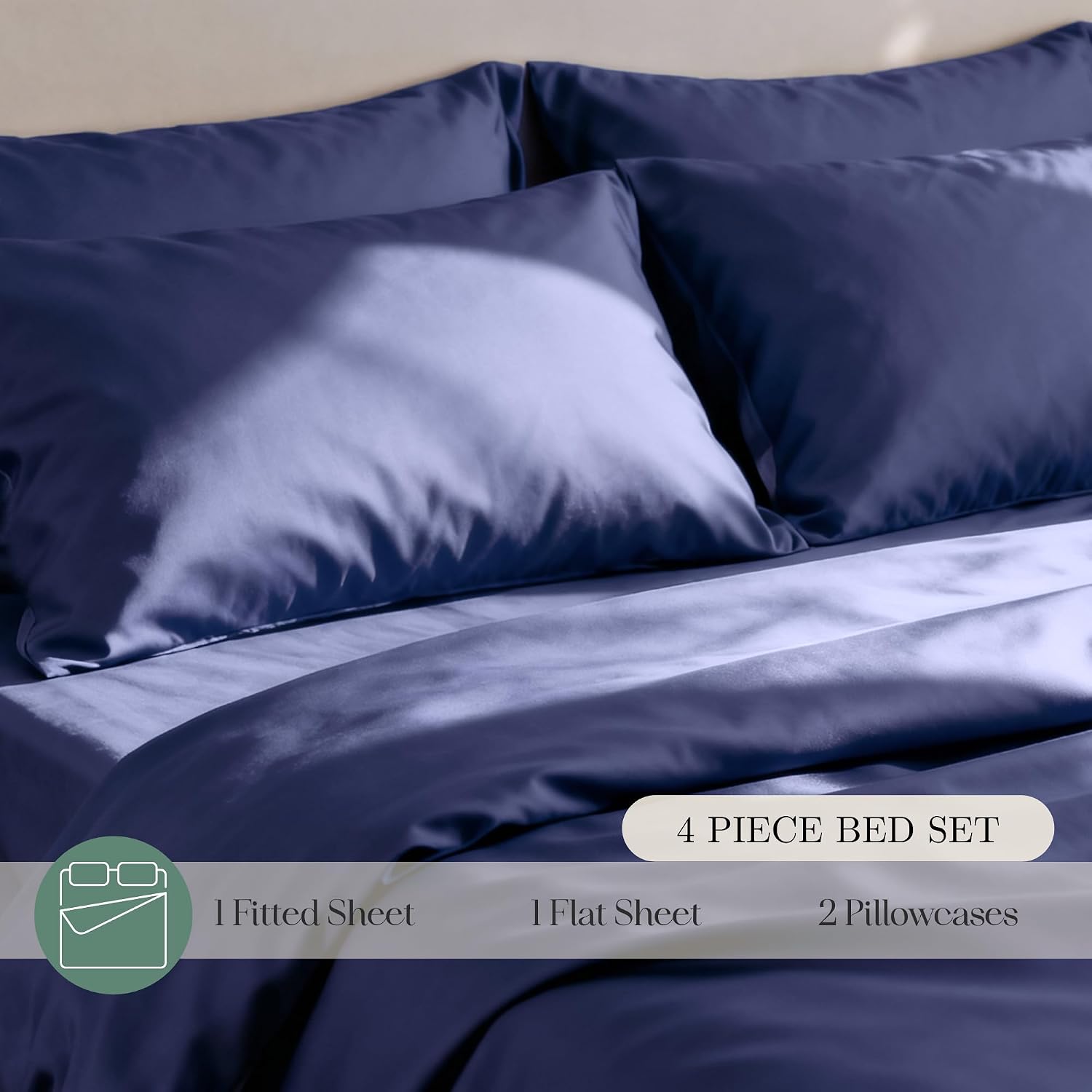 CASILVA Eucalyptus Sheets - Infused with Silver for Anti-Odor, Softer Than Silk Fibers, More Cooling Than Cotton - Perfect for Hot Sleepers & Sensitive Skin - 100% Tencel Lyocell - Queen Sheet Set