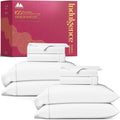 Mayfair Linen 100% Egyptian Cotton Queen Sheet Set - Luxury 1200 Series Egyptian Cotton Sheets Queen Size (2 Pack, White) Silky Soft, Cooling & Breathable, 17' Deep Pocket Sateen Weave Hotel Bedding