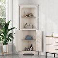 Bellemave Triangle Corner Storage Cabinet, 69.4'' H Tall Bathroom/Kitchen Cabinet with Doors & Shelves, Space-Saving Furniture for Small Spaces (Beige)