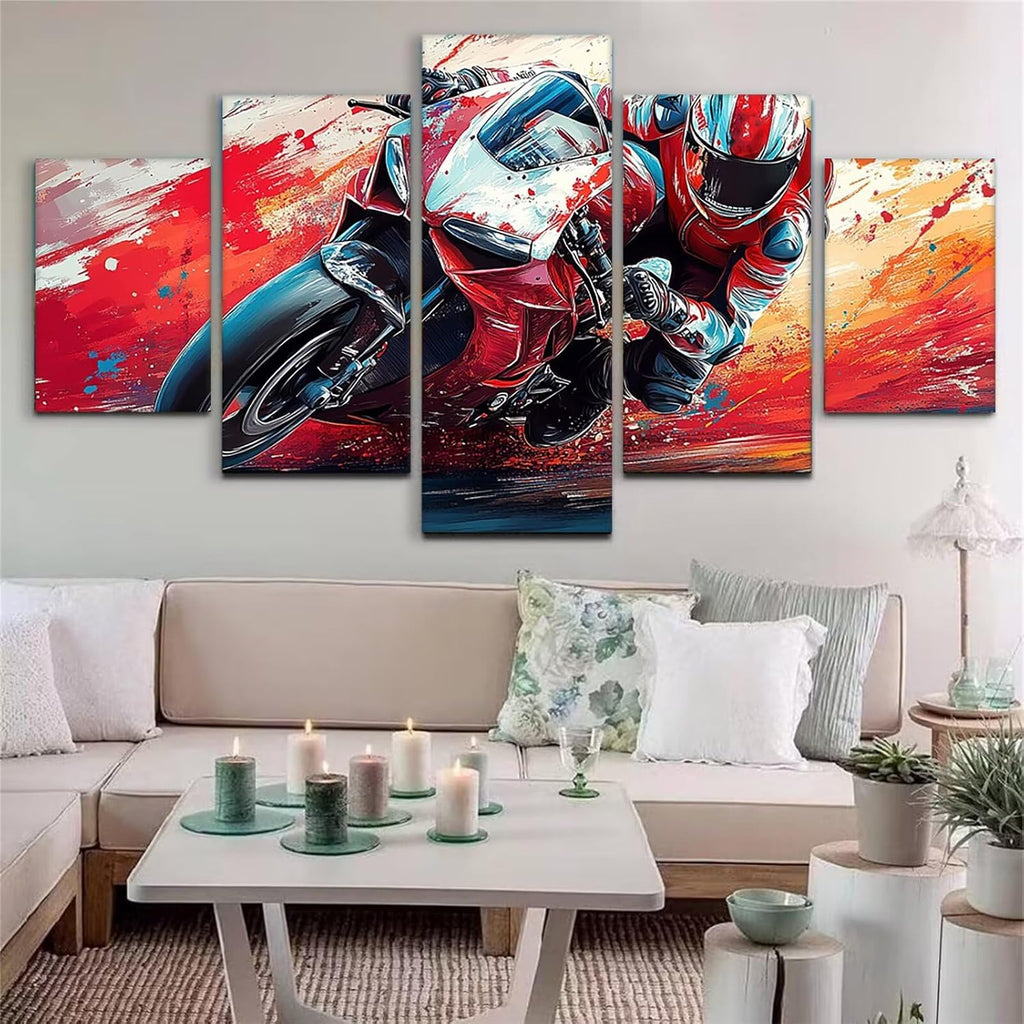 Car Diamond Art 5 Piece Diamond Painting Man 5D Full Square Drill Dimond Art Paintings Crystal Rhinestones Crafts for Adults Gem Painting for Home Decor, Large Artwork for Wall 60 x 120 Inch, Model162