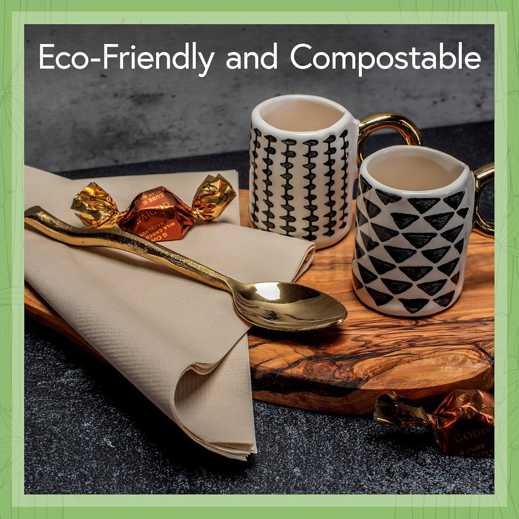 100% Bamboo Compostable Napkins (2000-Pack) | Heavy Duty Napkins for Lunch, Dinner, Events, Occasions & Entertaining | Eco Friendly | 3-Ply FSC Certified | Bamboo Paper Towels | 7.5 x 8 Inch