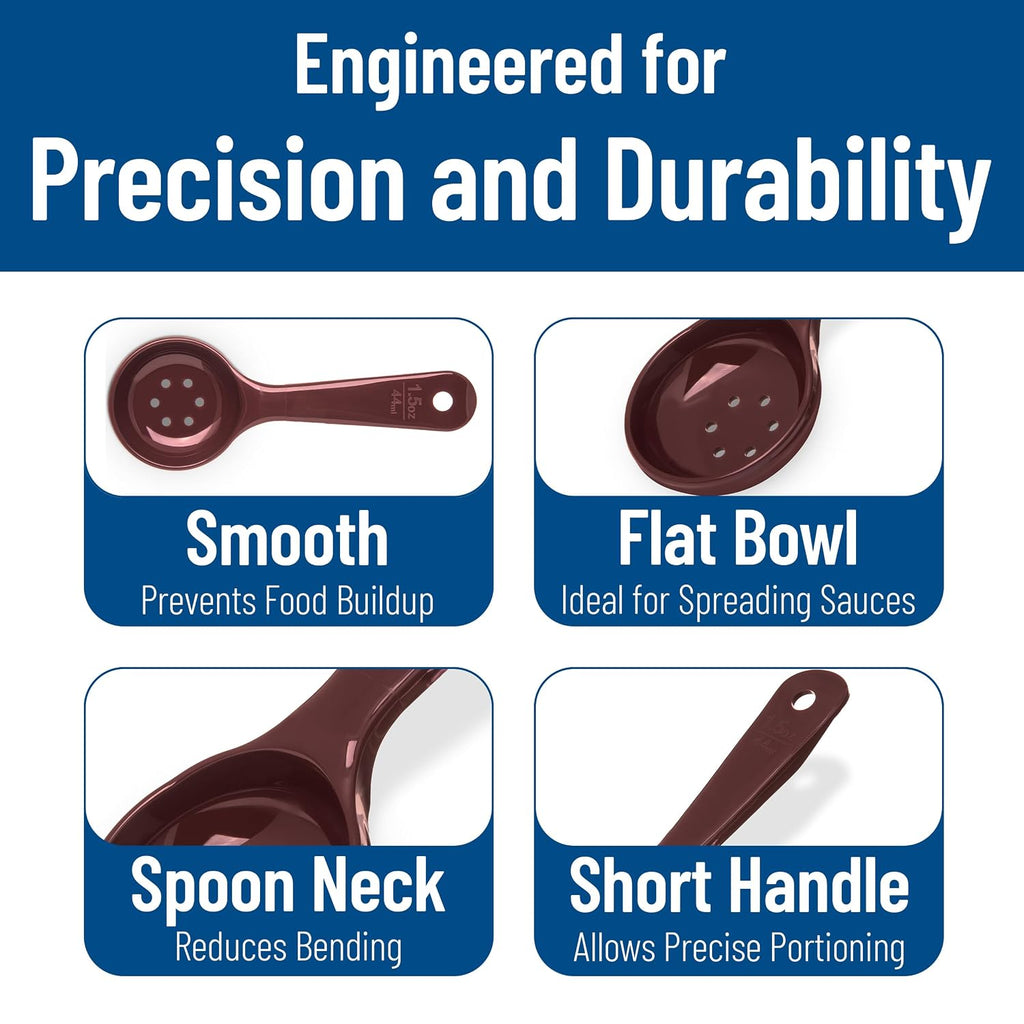Carlisle FoodService Products 496101 Solid Short Handle Portion Control Spoon 1.5 oz