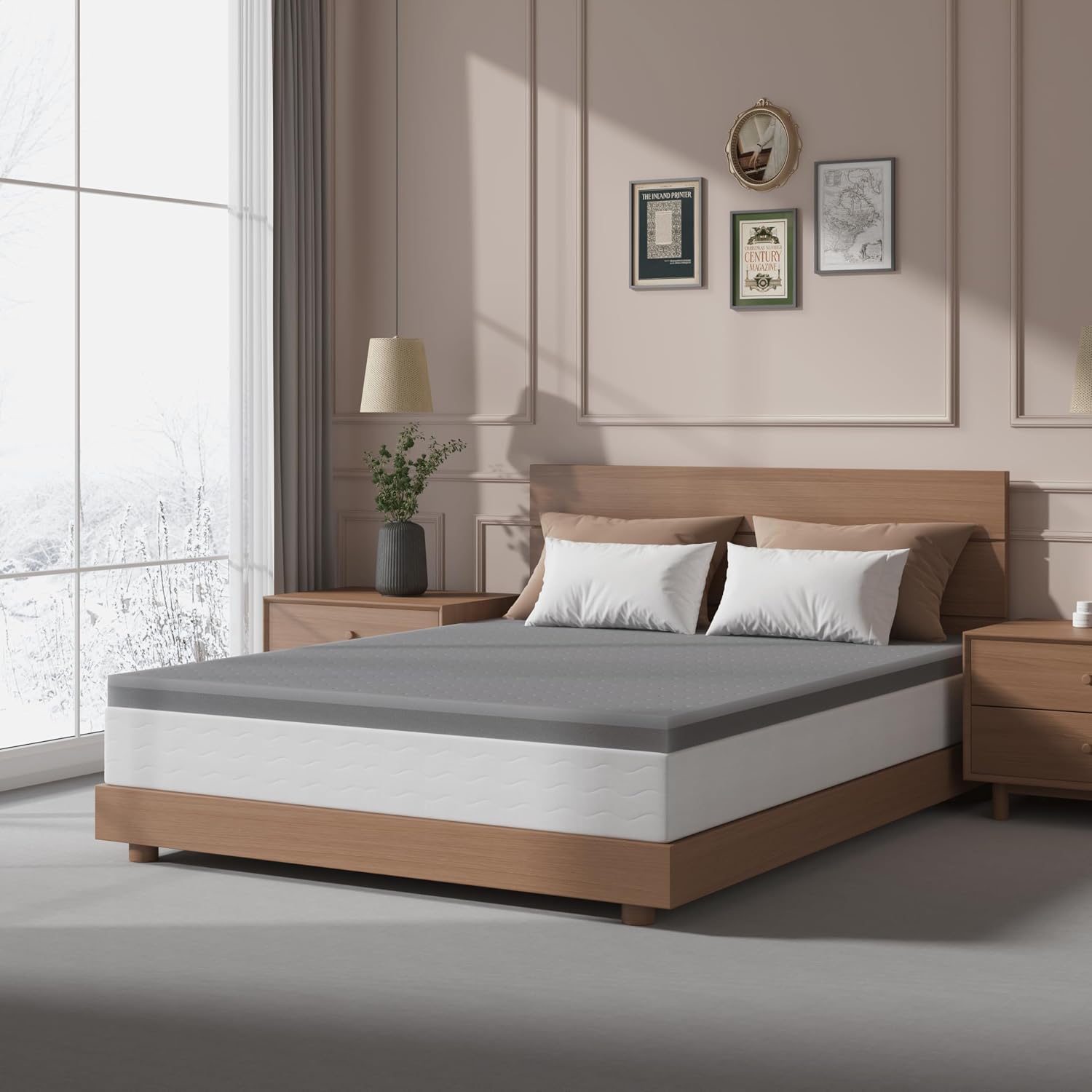 Sleepmax Extra Firm Mattress Topper Cal King 4 Inch - Pain Relief Memory Foam Bed Topper - Cooling High-Density Foam Mattress Pad Back Side Sleeper - No Odor, Extra Support, CertiPUR-US Certified