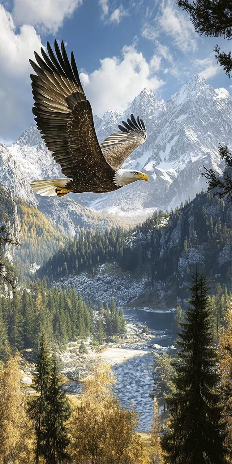 Diamond Art Kits for Adults Eagle Diamond Painting Kits, 5D DIY Square Animal Full Drill Dimond Art Paintings Rhinestones Crafts for Adults for Gift Home Wall Decor, Large Size 40 x 80 Inch, Model816