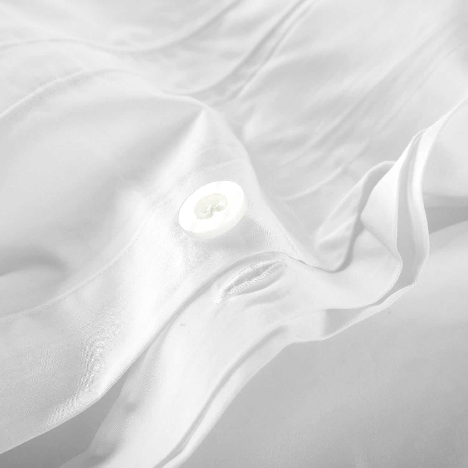Casabolaj Triomphe Collection 3 Pieces Duvet Cover Set -100% Egyptian Cotton Sateen 400 Thread Count - Luxury Handcraft Bedding Sets Queen King (White, California King)