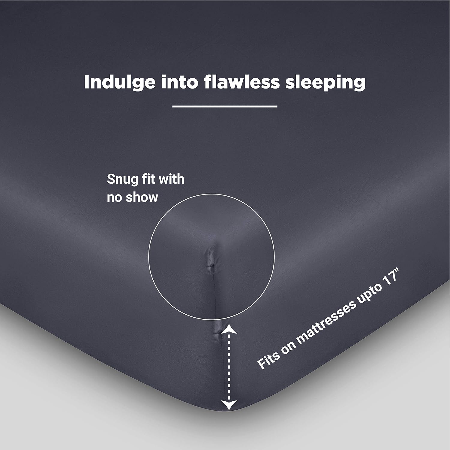 Fabdreams 100% Organic Cotton Percale Weave Queen Size Sheet Set, 300 TC, GOTS Certified, Cool & Crisp, Breathable, Fits Mattresses Up to 17' Deep, Durable Luxury – Dark Gray
