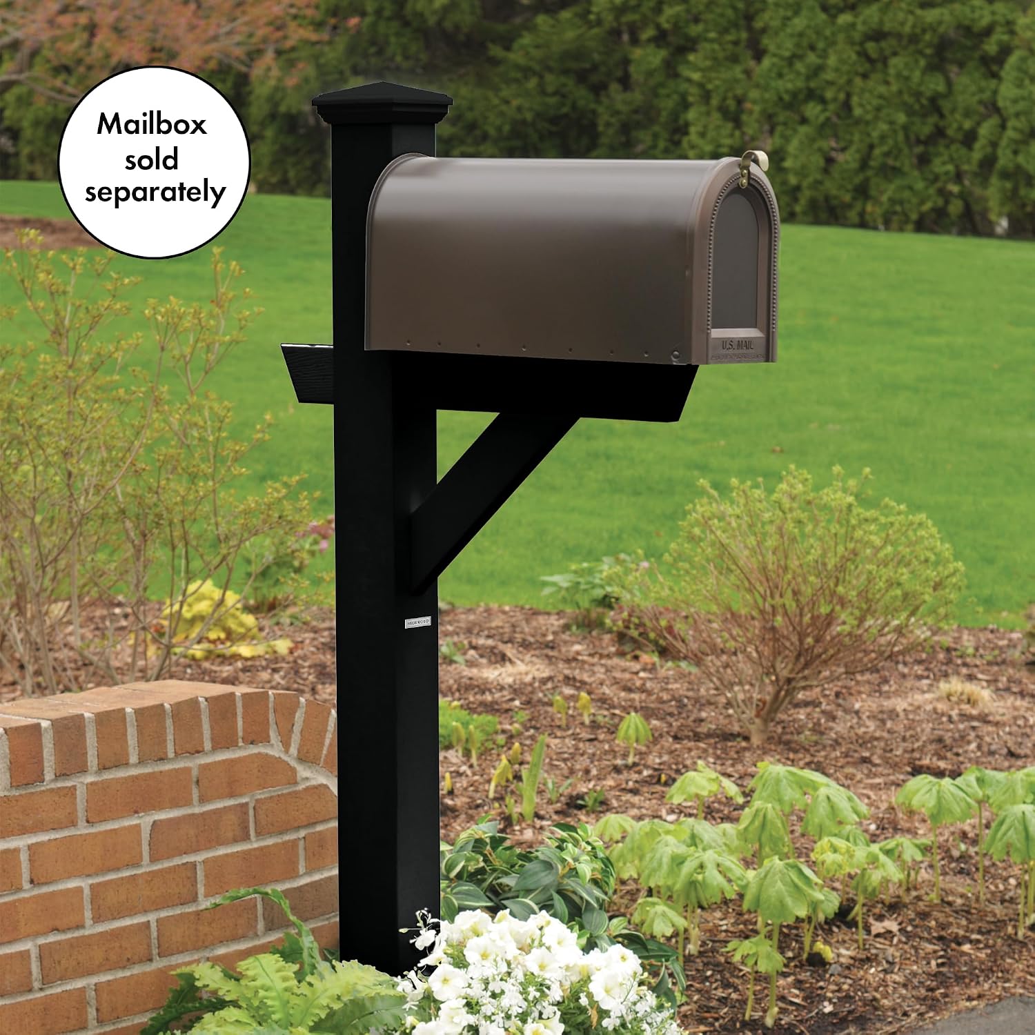 Highwood AD-MLBX1-BKE Hazelton Mailbox Post, Black