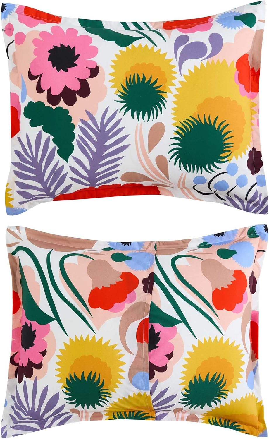 Marimekko - King Duvet Cover Set, Cotton Percale Reversible Bedding with Matching Shams, Floral Home Decor (Ojakellukka Multicolor, King)
