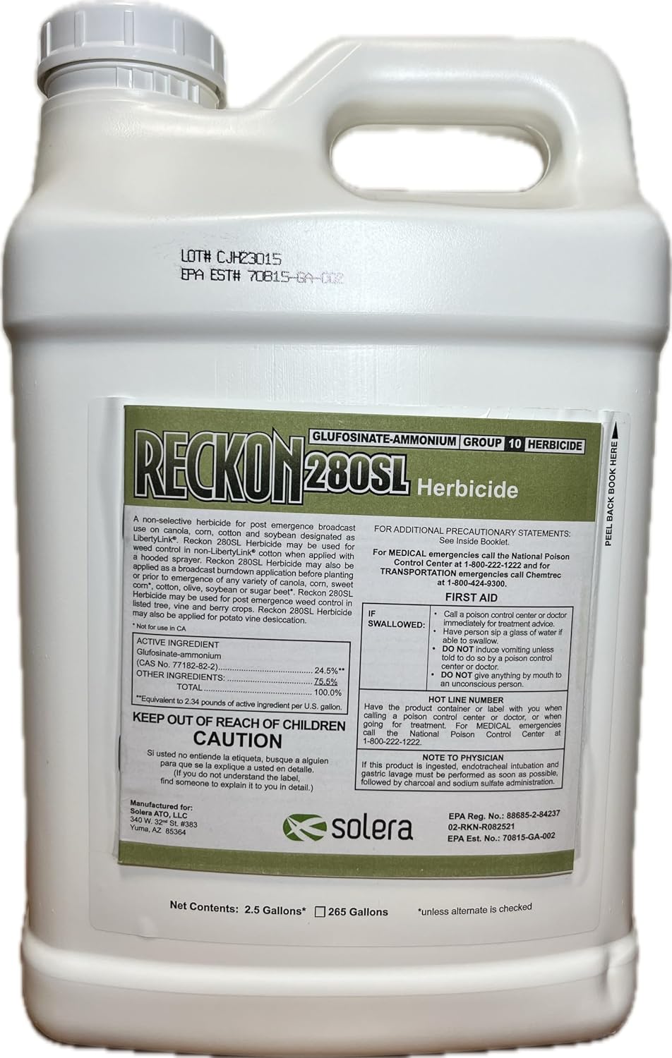 Glufosinate 280 SL Herbicide (2.5 Gallons) – Non-Selective Post-Emergent Weed Control for Broadleaf & Grassy Weeds – Effective on Glyphosate-Resistant Weeds – Compare to Liberty® & Cheetah Pro®