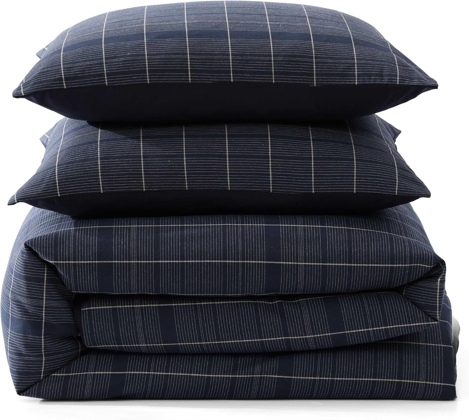 Tommy Hilfiger - Queen Duvet Cover Set, Textured Yarn-Dyed Bedding with a Lightweight Feel for Year Round Comfort, 3 Piece Bed Set with Matching Button Closure Pillowcases (Cold Spring Blue)