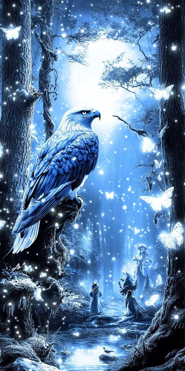 Diamond Art Kits for Adults Eagle Diamond Painting Kits, 5D DIY Round Dream Full Drill Dimond Art Paintings Crystal Rhinestones Crafts for Adults for Home Wall Decor, Large Size 40 x 80 Inch, Model777