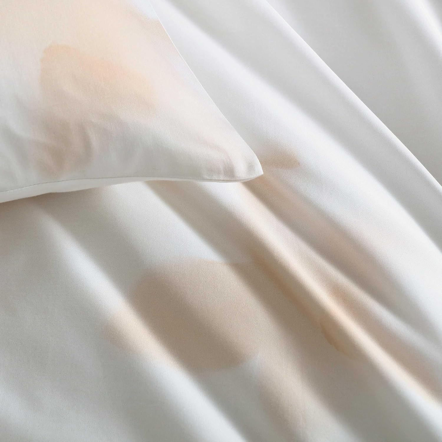Calvin Klein - Queen Duvet Cover Set, 100% Cotton Sateen Bedding with Shams, Soft and Breathable, Smooth Silky Feel with Subtle Sheen, Button Closure, Liquid Floral Beige