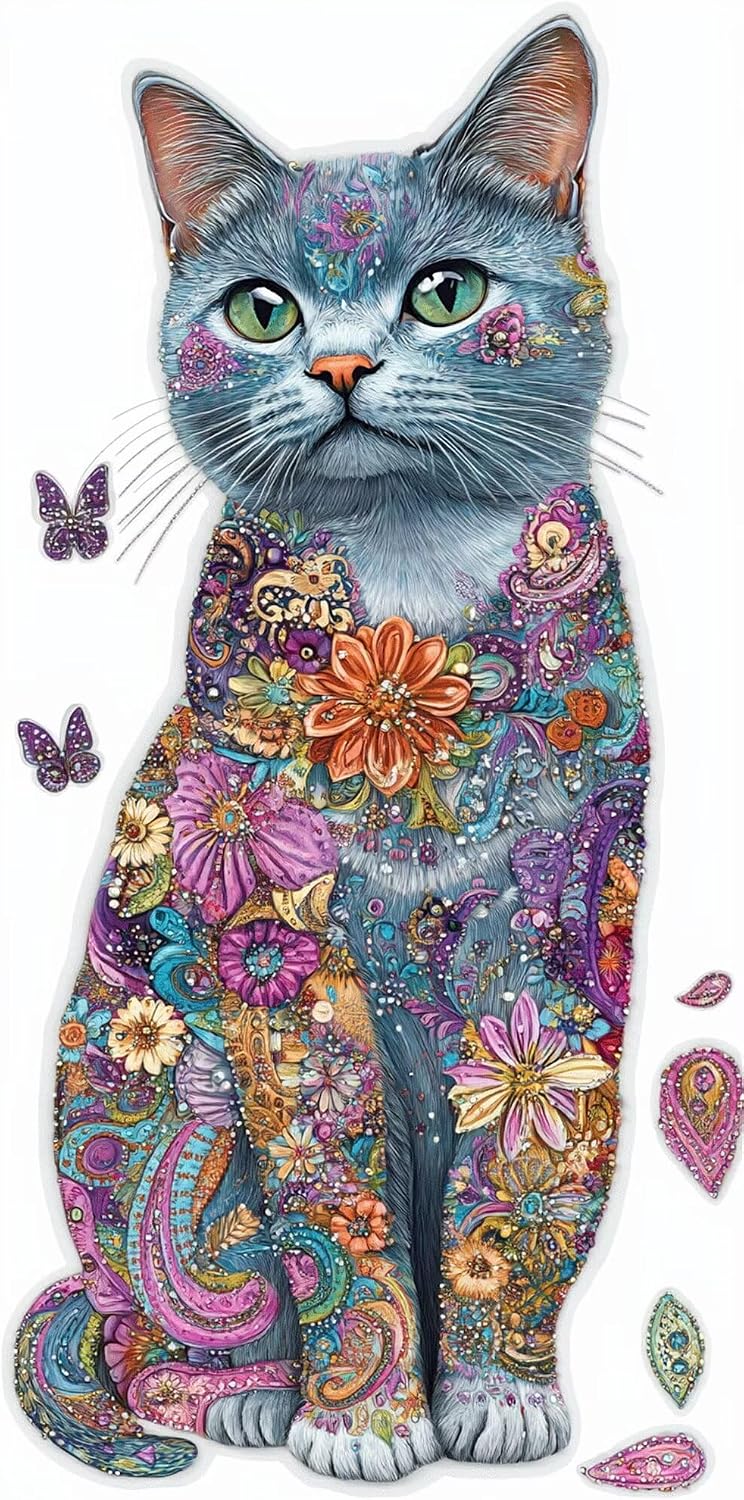 Diamond Art Kits for Adults Cat Diamond Painting Kits, 5D DIY Square Animal Full Drill Dimond Art Paintings Crystal Rhinestones Crafts for Adults for Home Wall Decor, Large Size 36 x 72 Inch, Model768