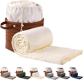 Silk Comforter Queen Size | 100% Mulberry Silk Fill with Organic Bamboo Viscose Shell | Summer Cooling Blanket for Hot Sleepers, Lightweight Breathable All-Season Bedding (Cream, 90'x90')