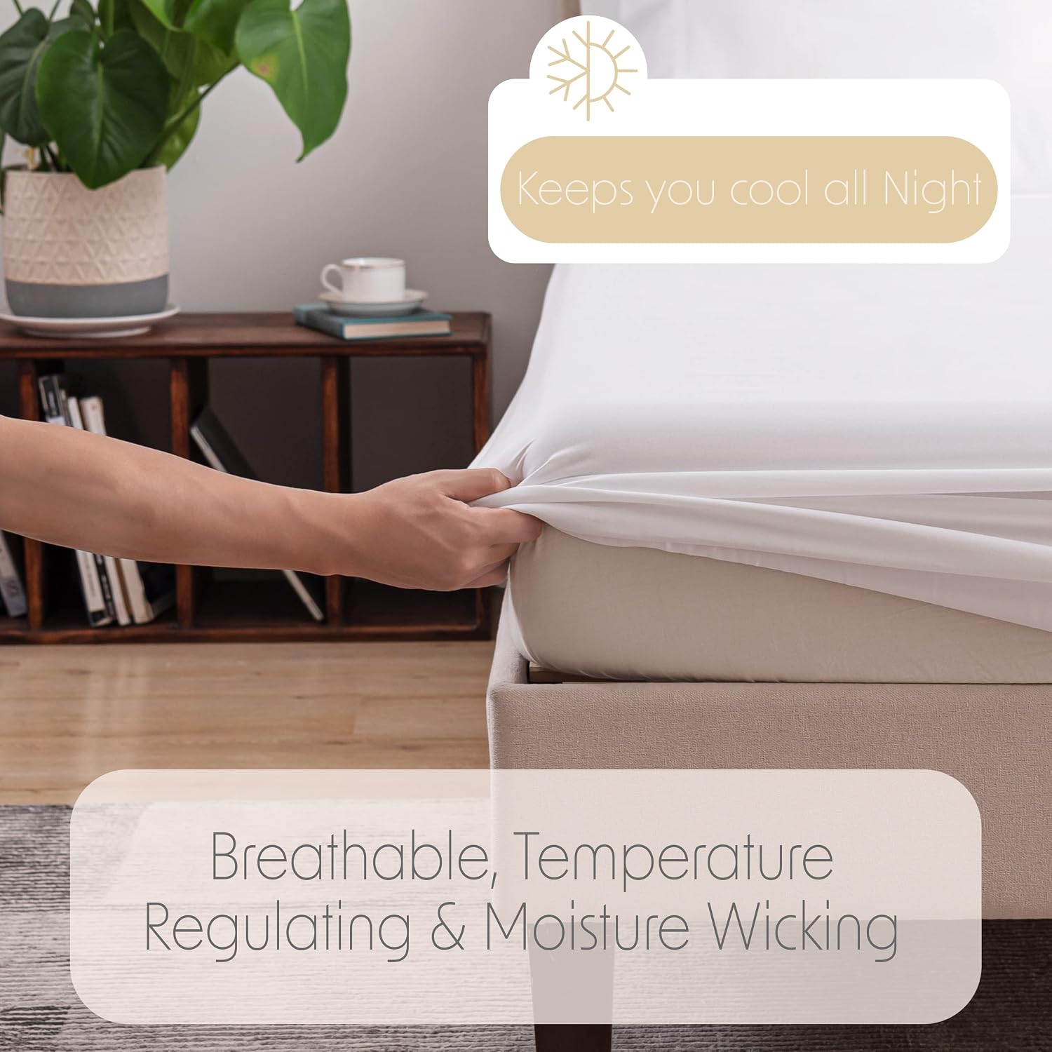100% Eucalyptus Tencel Bed Sheets | California King | Organic | Ultra Soft | Cooling for Hot Sleepers | Hypoallergenic | Thermal Regulating | Deep Pocket | Fits 18' Mattress - White