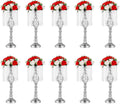 Sliver Vases Centerpieces for Weeding: 19.3' Tall Flower Stand with Crystal Patent for Table Center Piece Party Event Set of 10