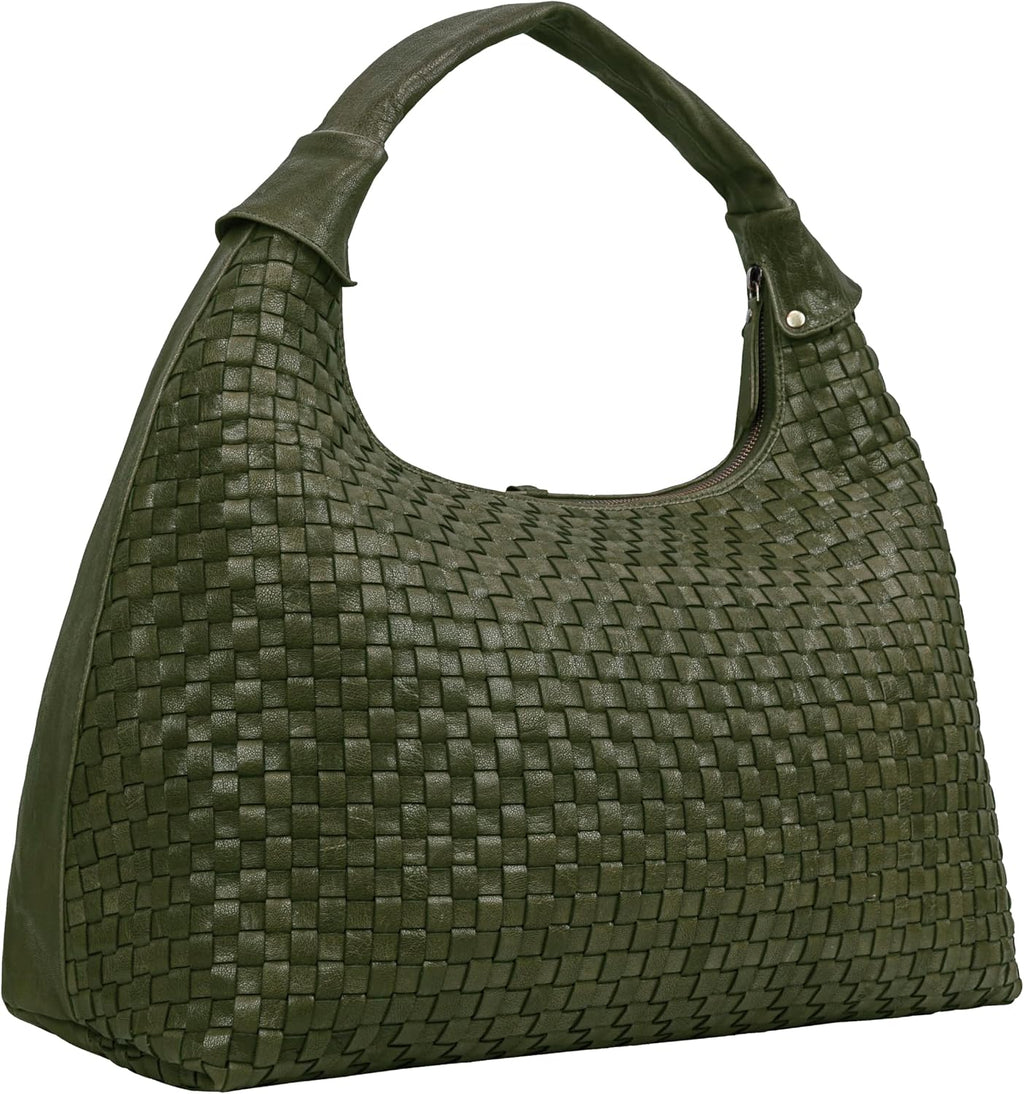 ANTONIO VALERIA Addison Braided Leather Tote Bag for Women