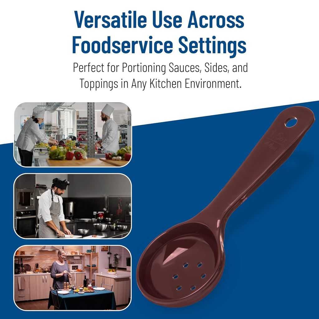 Carlisle FoodService Products 496101 Solid Short Handle Portion Control Spoon 1.5 oz