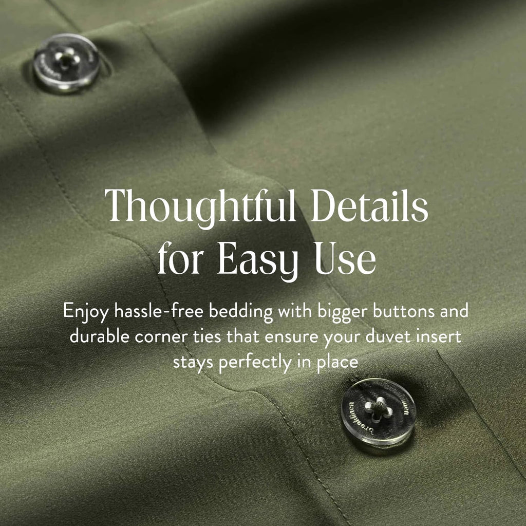 Brooklinen Luxury Sateen Duvet Cover - 100% Cotton, Twin/Twin XL Size in Fresh Moss Green with Extra-Long Corner Ties and Button Closure - Best Twin/Twin XL Duvet Covers