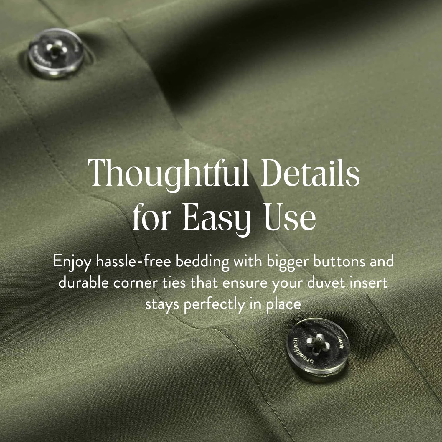 Brooklinen Luxury Sateen Duvet Cover - 100% Cotton, Twin/Twin XL Size in Fresh Moss Green with Extra-Long Corner Ties and Button Closure - Best Twin/Twin XL Duvet Covers