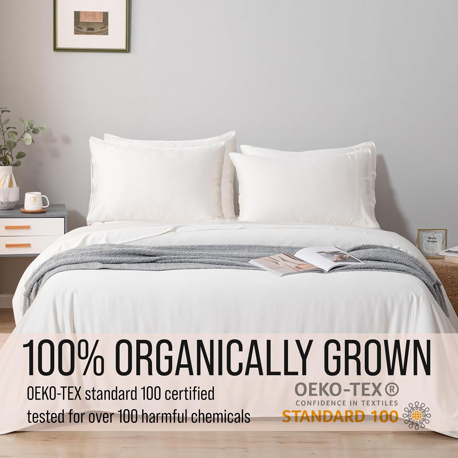 Bella Coterie 6 Piece Luxury Bamboo Viscose King Size Sheet Set | 100% Organically Grown | Cooling for Hot Sleepers | 18' Deep Pocket | Soft & Hypoallergenic | 4 Pillowcases [Ivory]