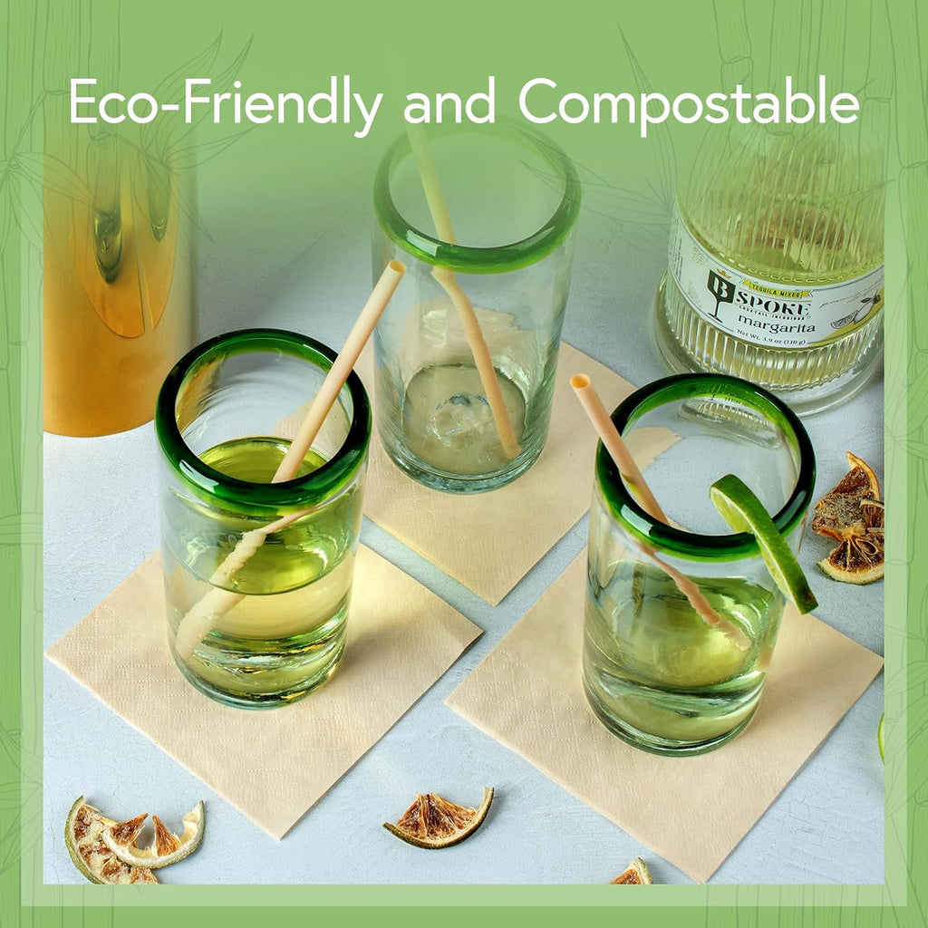 Jenvita 100% Bamboo Cocktail Napkins Bulk (6000-Pack) | 2-Ply FSC Certified | Compostable Bar Napkins Bulk for Party, Home or Commercial Use | 4.5 x 4.5 Inch Folded | Ideal for Weddings & Events