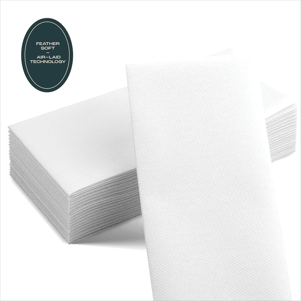 Disposable Linen-Feel Guest Towels [MEDIUM SIZE - Pack of 1500] - Cloth-Like Hand Bathroom Napkins - Soft and Absorbent Paper Napkin for Kitchen, Bathroom, Party, Wedding, Or Event