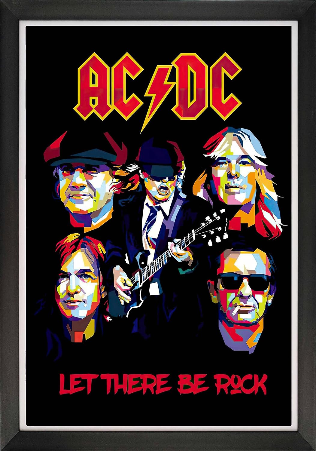AC/DC Let There Be Rock Framed Pop Art Poster (33.5' by 23.5')