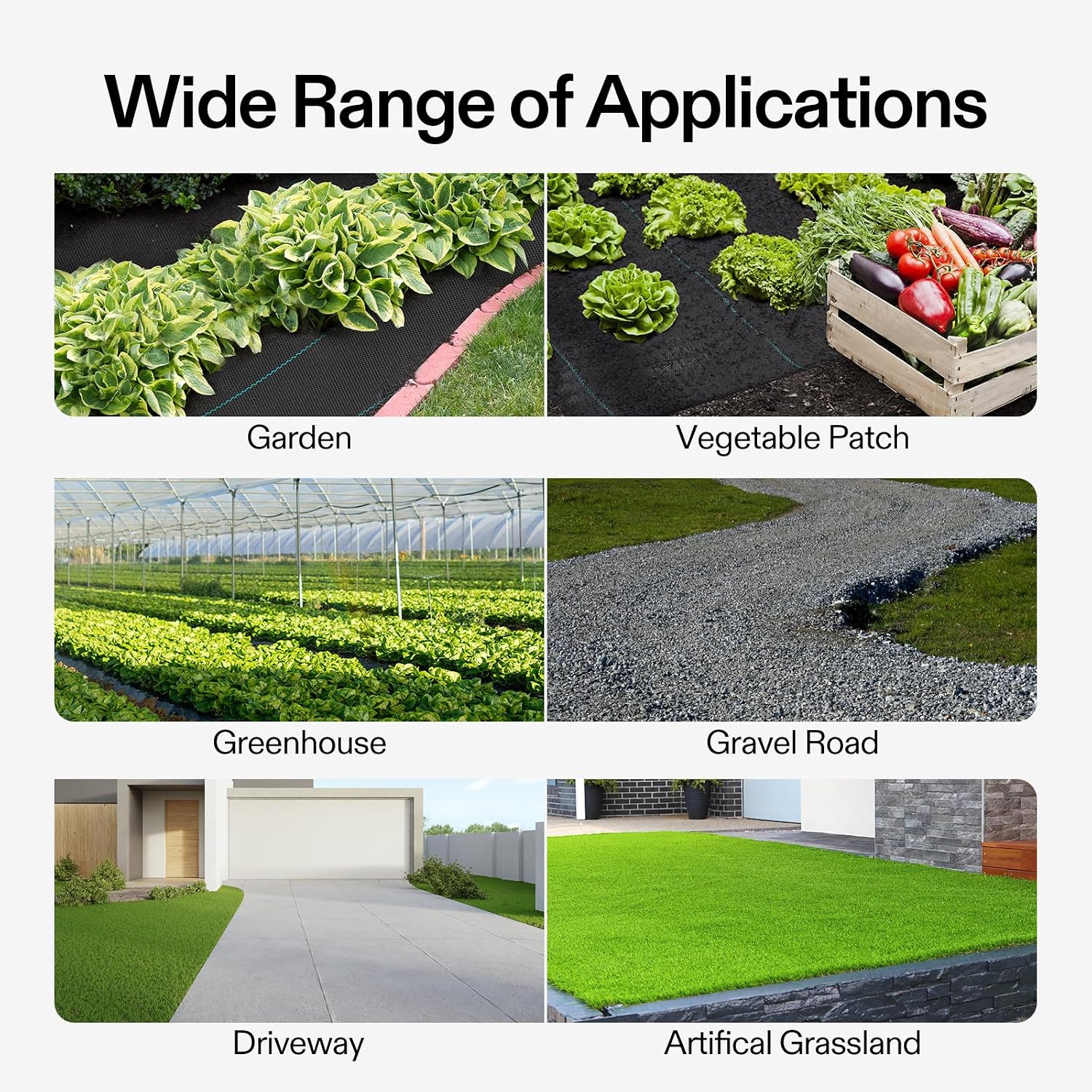 VIVOSUN Premium Weed Barrier Landscape Fabric Heavy Duty, 6ftx300ft 5oz Double-Layered Weed Control Mat with High Permeability, Commercial Ground Cover, Easy Set up & Superior Weed Control