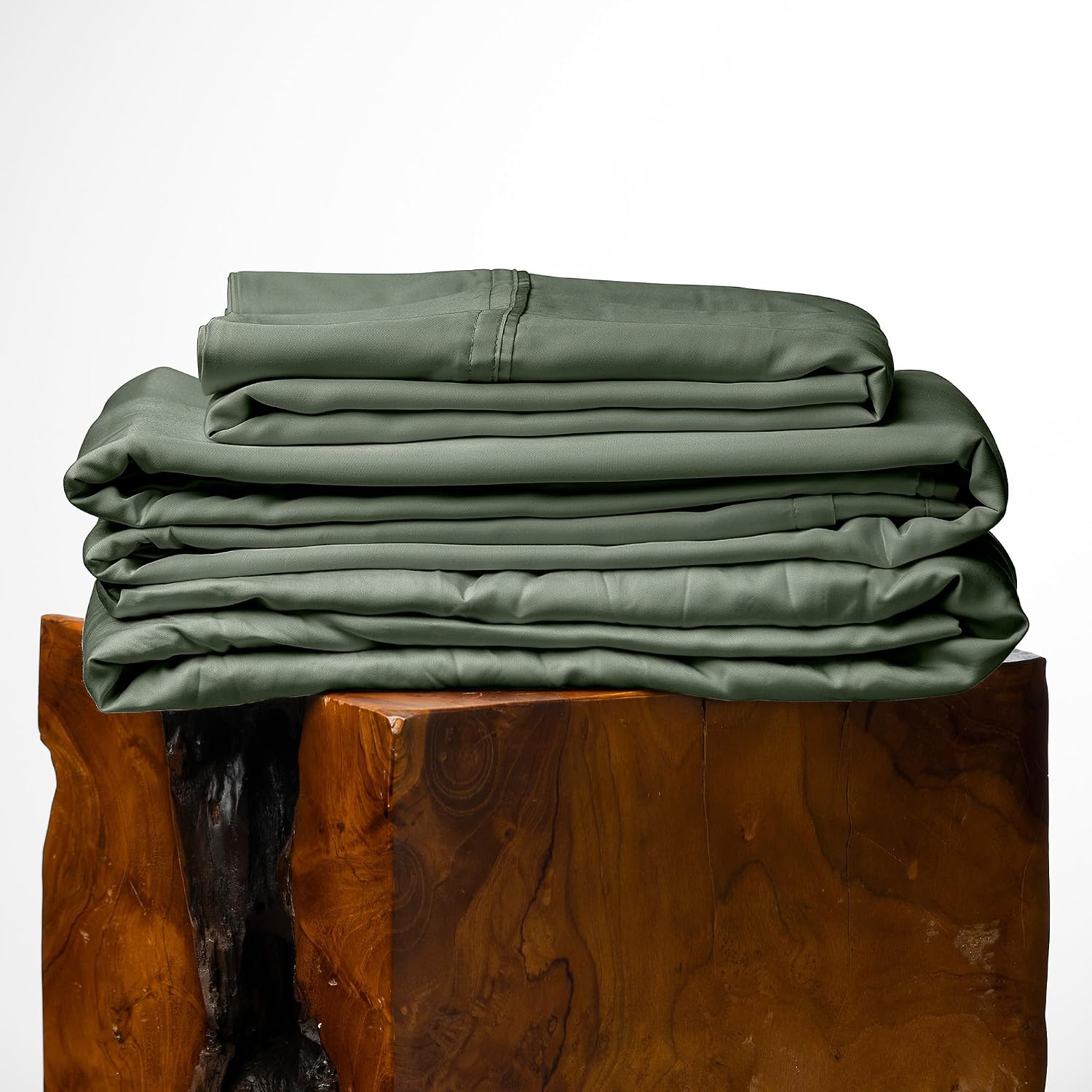 Olive + Crate Tencel Lyocell Eucalyptus California King Sheets - Cooling Tencel Sheets for Hot Sleepers with 18 Inch Deep Pocket Fit - Moss 4-Piece Set