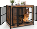 Yafylly 42 in Dog Crate, XL Dog Crate Furniture with 3 Doors, Wooden Dog Furniture Crate for Medium Dogs Large Breed, Heavy Duty Dogs Kennel End Table, Multiple Units Can be Combined or Stacked