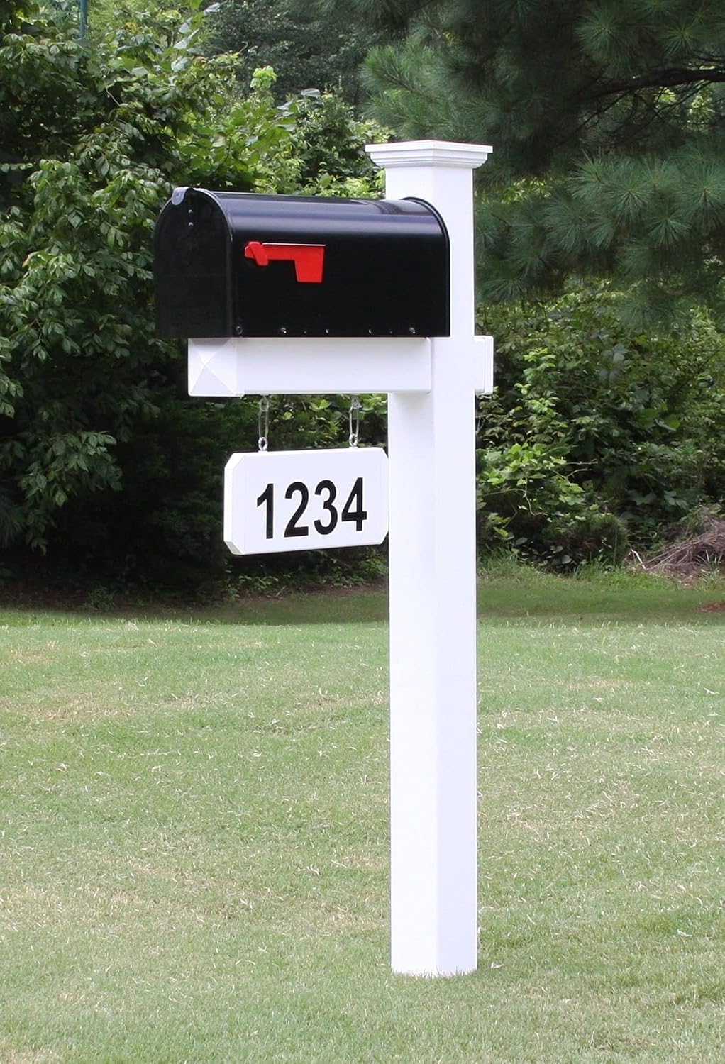 The Harrison Vinyl/PVC Mailbox Post - White (Includes Mailbox)
