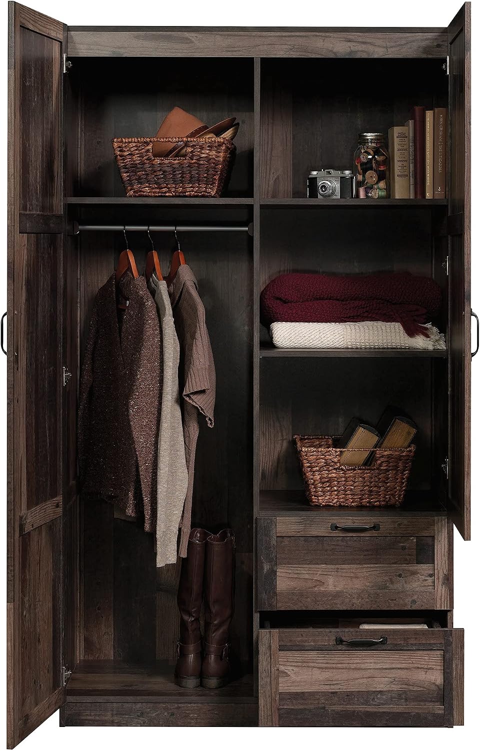 Sauder Miscellaneous Storage Wardrobe/Storage Cabinet/Pantry Cabinet, Reclaimed Pine Finish | Miscellaneous Storage