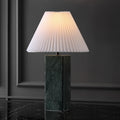 SAFAVIEH Couture Lighting Collection - Mackenzie Square Dark Green Table Lamp, 25' Modern Bedside or Living Room Light with White Cotton Shade, Dimmable with LED Bulb (CTL1080G)