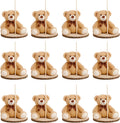 Canlierr 12 Set Bear Centerpieces for Baby Shower Decor Includes Bear Wooden 23-26in Rounds Circles Slices with Stick DIY Craft Birthday Wedding Gender Party Table Decorations, Khaki