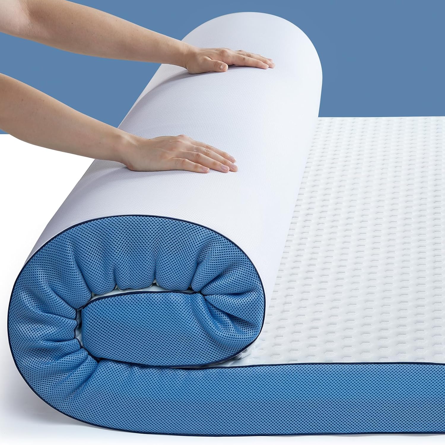 PERLECARE 4 Inch Firm Mattress Topper Queen, Cooling Gel-Infused & Bamboo Charcoal Memory Foam Bed Topper for Pressure Relief, High-Density Mattress Pad with Removable Cover