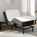 FLEXISPOT Twin XL Adjustable Bed Frame Base with 10 Inch Gel Memory Foam Mattress, Simultaneous Head & Foot Incline, Viscose from Bamboo, Medium Firm, Certi-PUR & Oeko-TEX Certified.