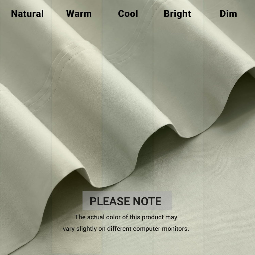 Harbor House Luxury 100% Egyptian Cotton Sheet Set, 400 Thread Count Sateen Weave, Soft & Breathable Bed Sheets with Deep Pocket, 4-Piece Cal King Bedding Set, Sage