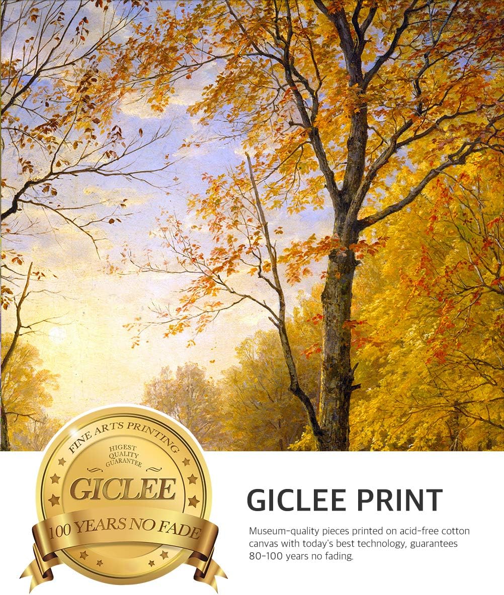 DECORARTS - Indian Summer, William Trost Rishards; Classic Art. Giclee Prints Framed Art for Wall Decor. Framed Size: 26x30