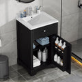 Flieks 20' Bathroom Vanity with Sink, Bathroom Cabinet with Soft Closing Door, Storage Rack and Adjustable Shelve, Black
